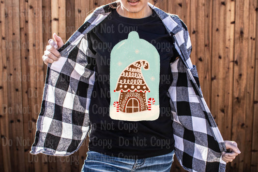 Gingerbread House Snow Globe Dtf Transfers