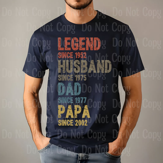 LEGEND HUSBAND DAD PAPA - customizable DTF Transfers