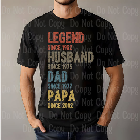 LEGEND HUSBAND DAD PAPA - customizable DTF Transfers