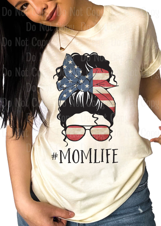 #Mom Life Flag Dtf Transfers
