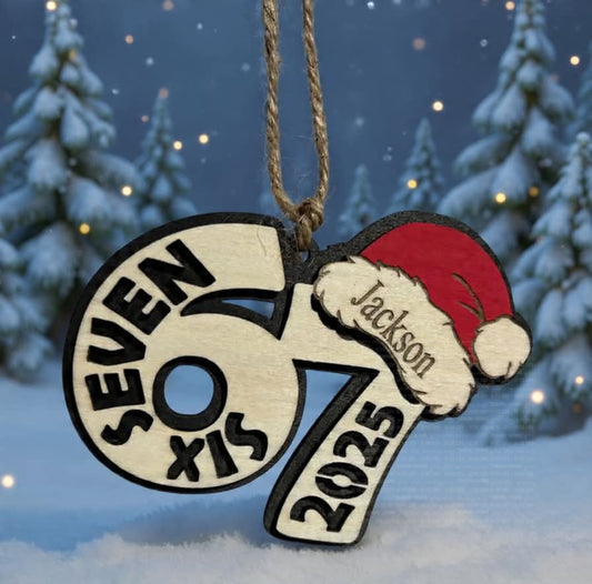 Personalized ’67’ Christmas Ornament - Custom Name Laser Engraved Wooden Ornament Ornaments