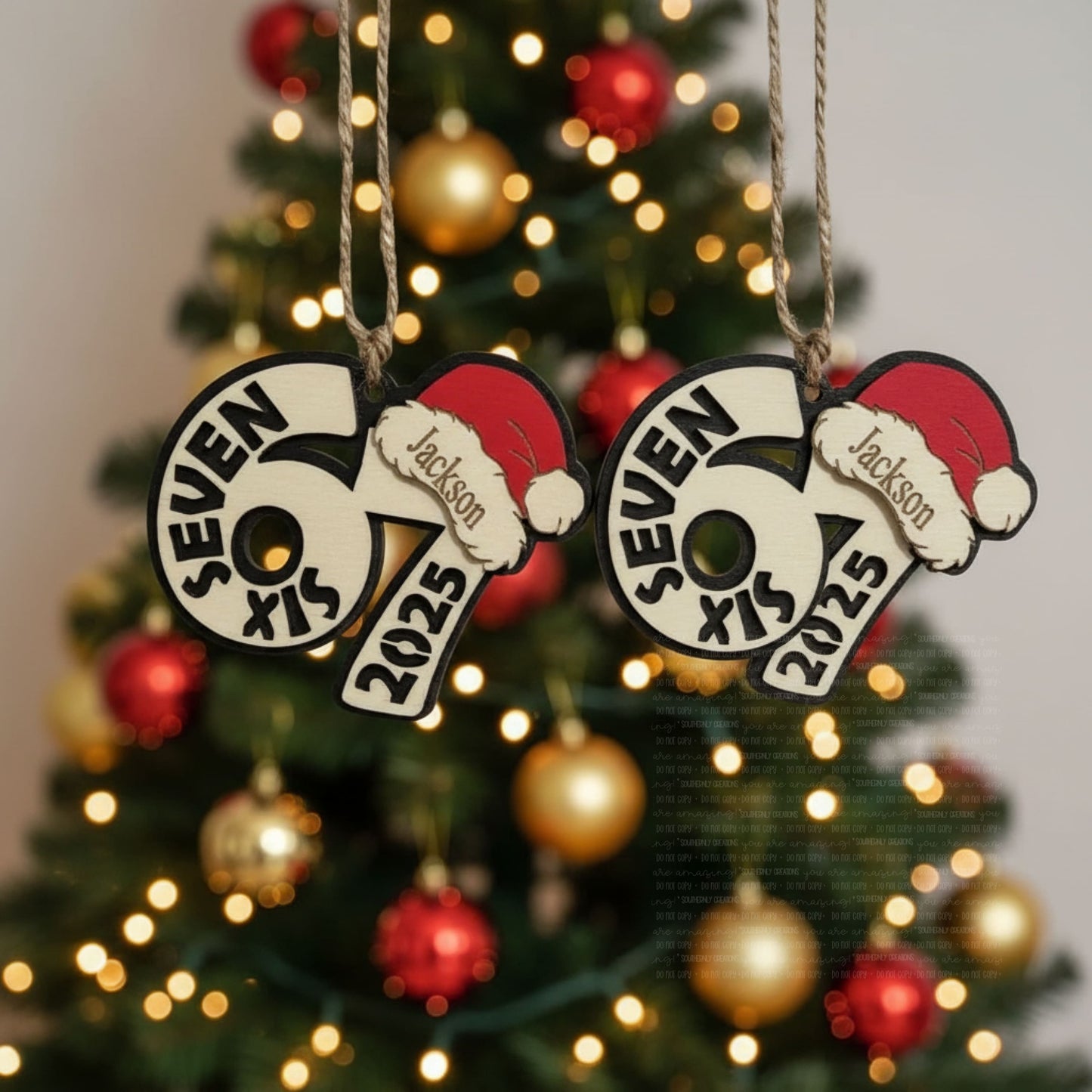 Personalized ’67’ Christmas Ornament - Custom Name Laser Engraved Wooden Ornament Ornaments