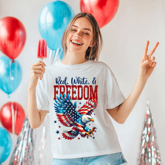 RED WHITE AND FREEDOM DTF Transfers