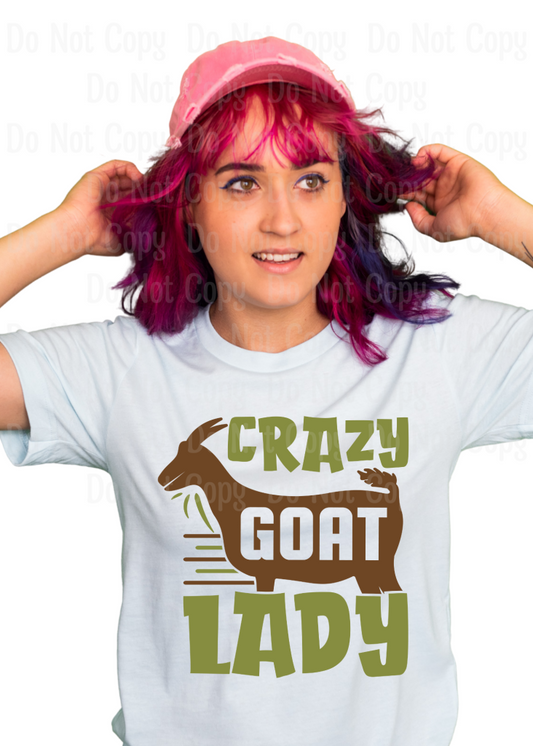 Crazy Goat Lady Dtf Transfers