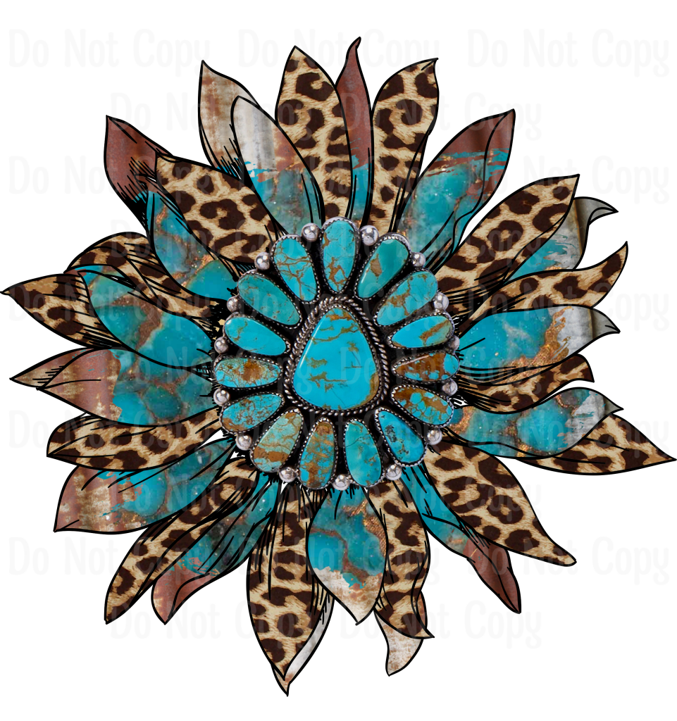 Turquoise Leopard Sunflower