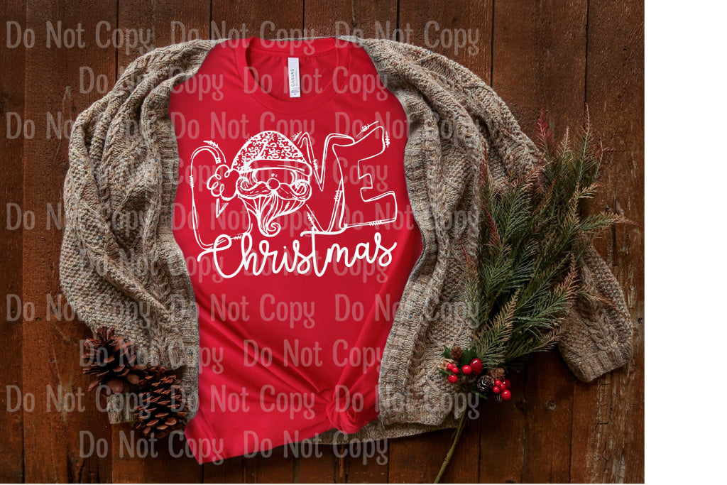 **adult** Santa Love - Christmas Screen Print Transfers