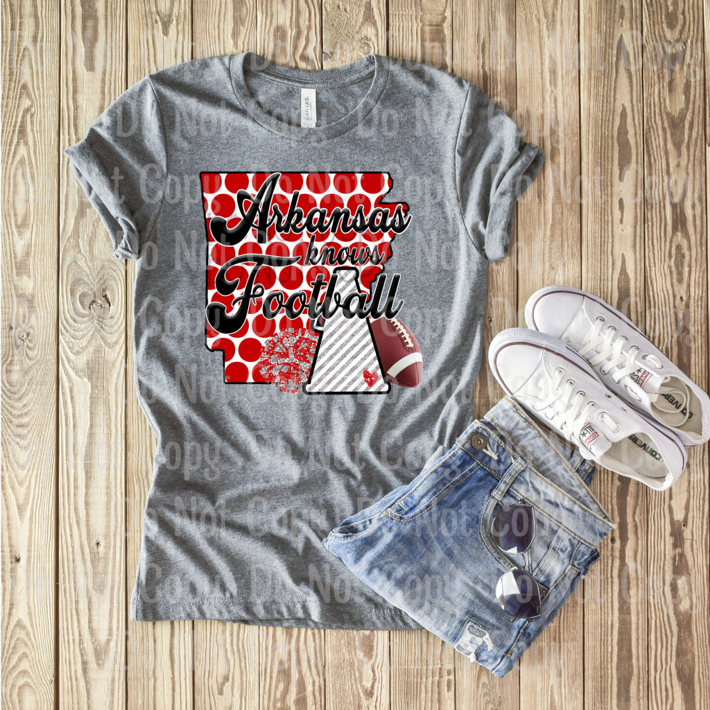 Arkansas Knows Football - Sublimation Print Transfers
