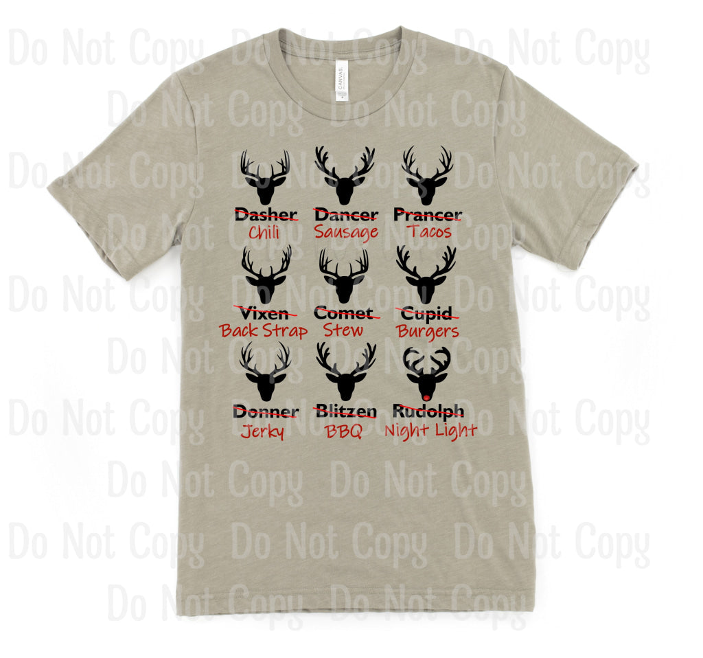 Deer Meat - Rudolph Hunter Hunting Season Sublimation Print Transfers