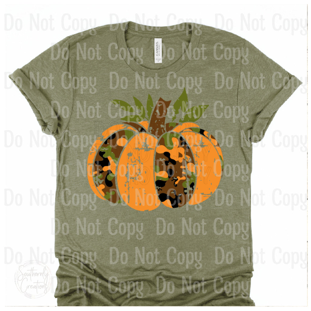 Distressed Camo Pumpkin - Sublimation Print Transfers