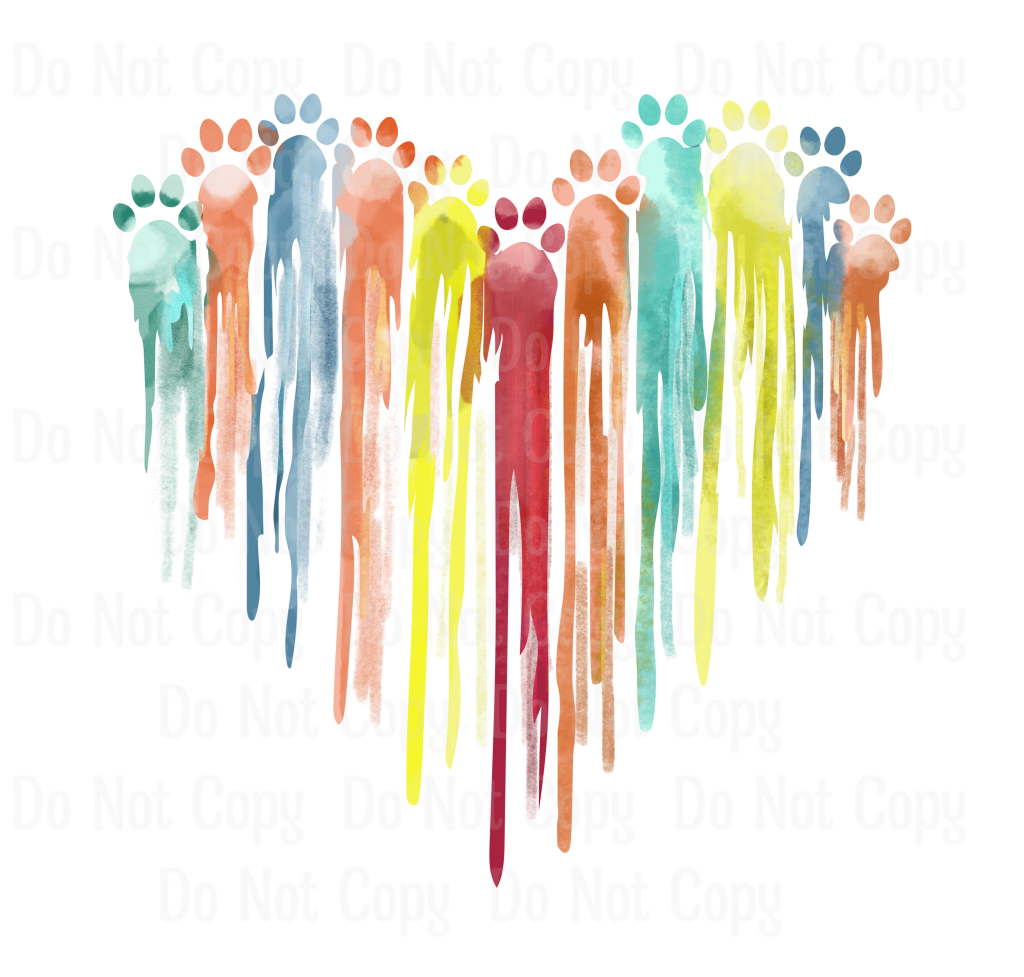 Dog Paw Watercolor Drip