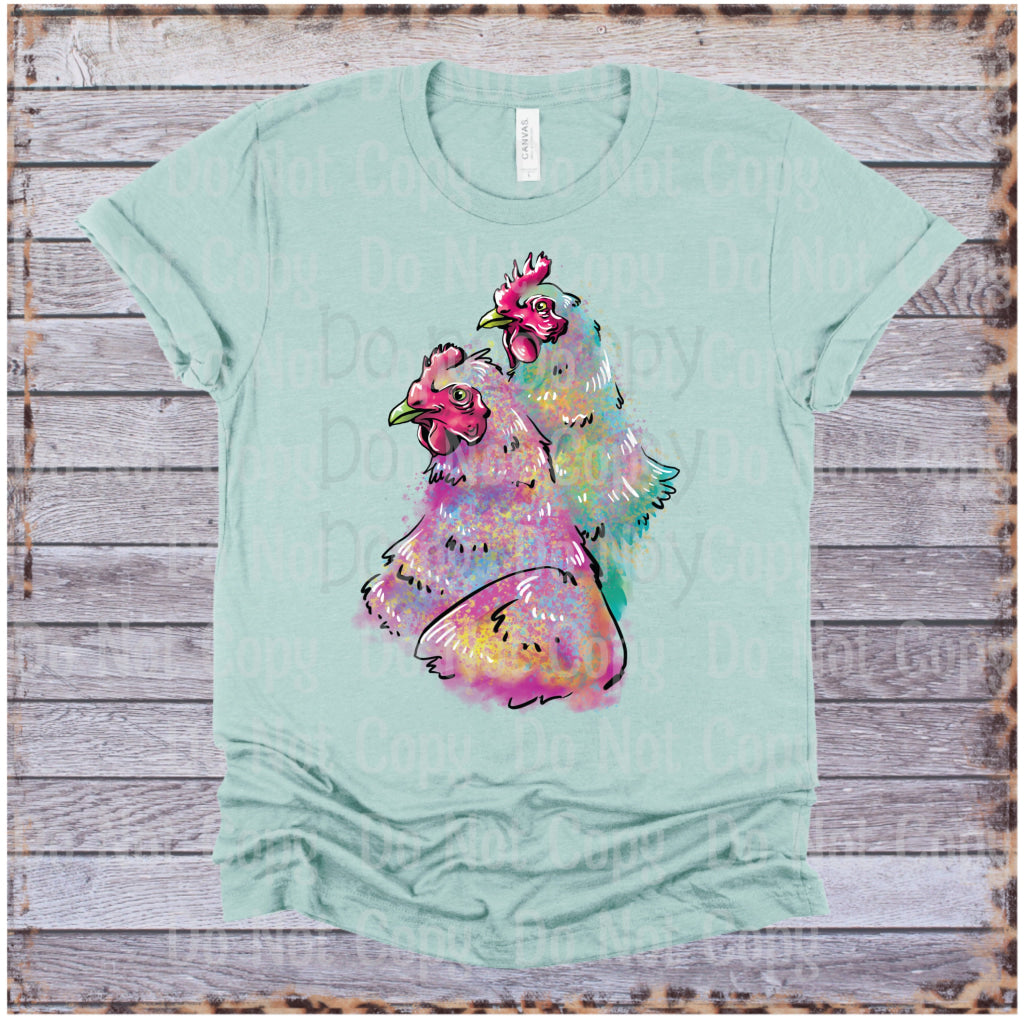 Rainbow Chickens - Sublimation Print Transfers
