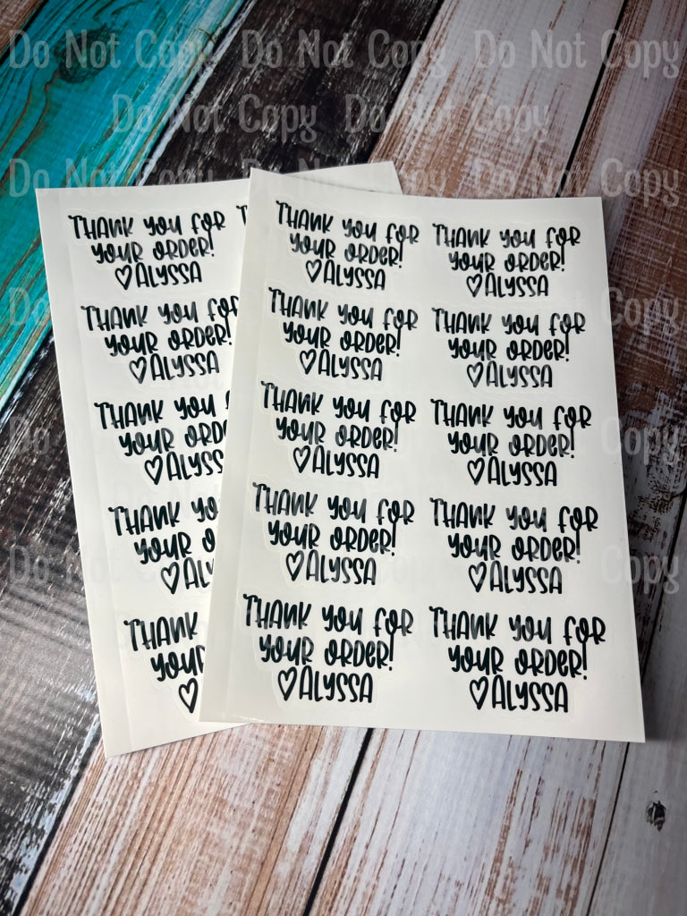 Thank You For Your Order (Heart With Name)