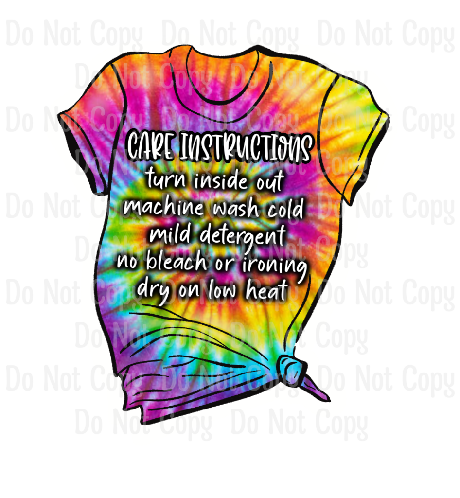 Tie Dye Tee Care Sticker