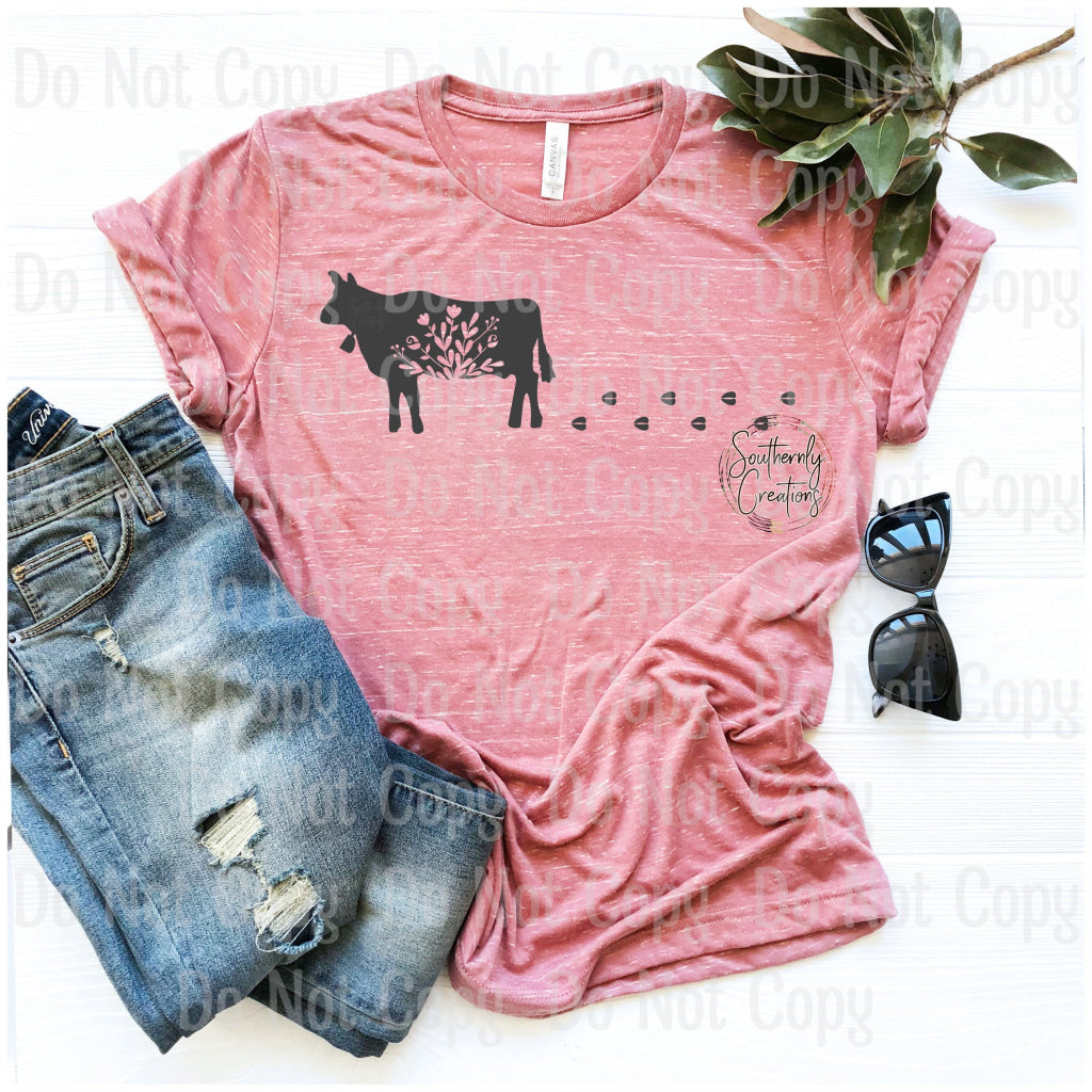 Walking Floral Cow - Sublimation Print Transfers