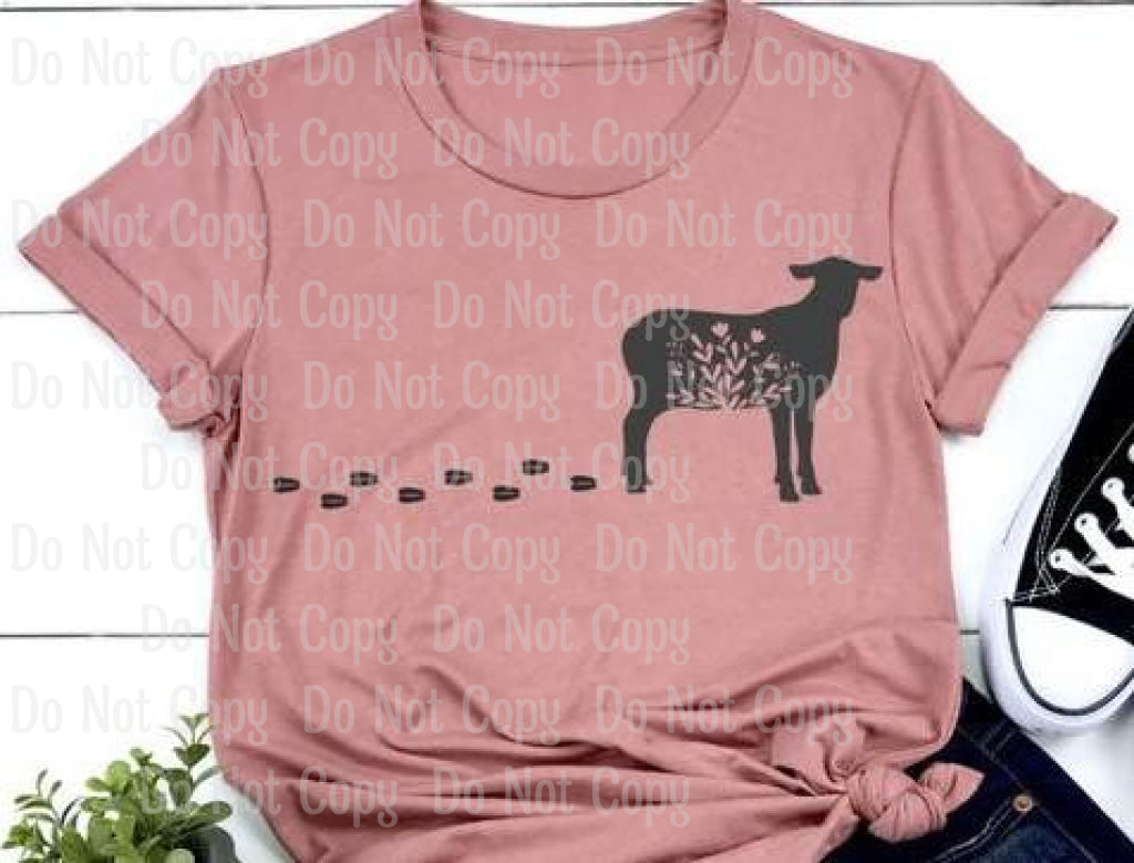 Walking Floral Lamb - Sublimation Print Transfers