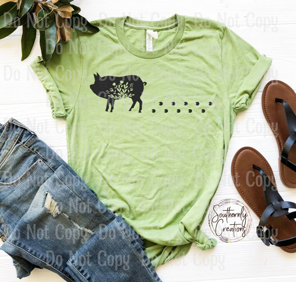 Walking Floral Pig - Sublimation Print Transfers