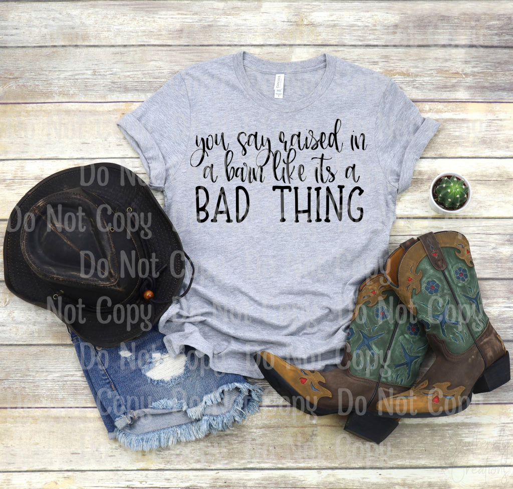 You Say Raised In A Barn Like Its Bad Thing - Screen Print Transfers