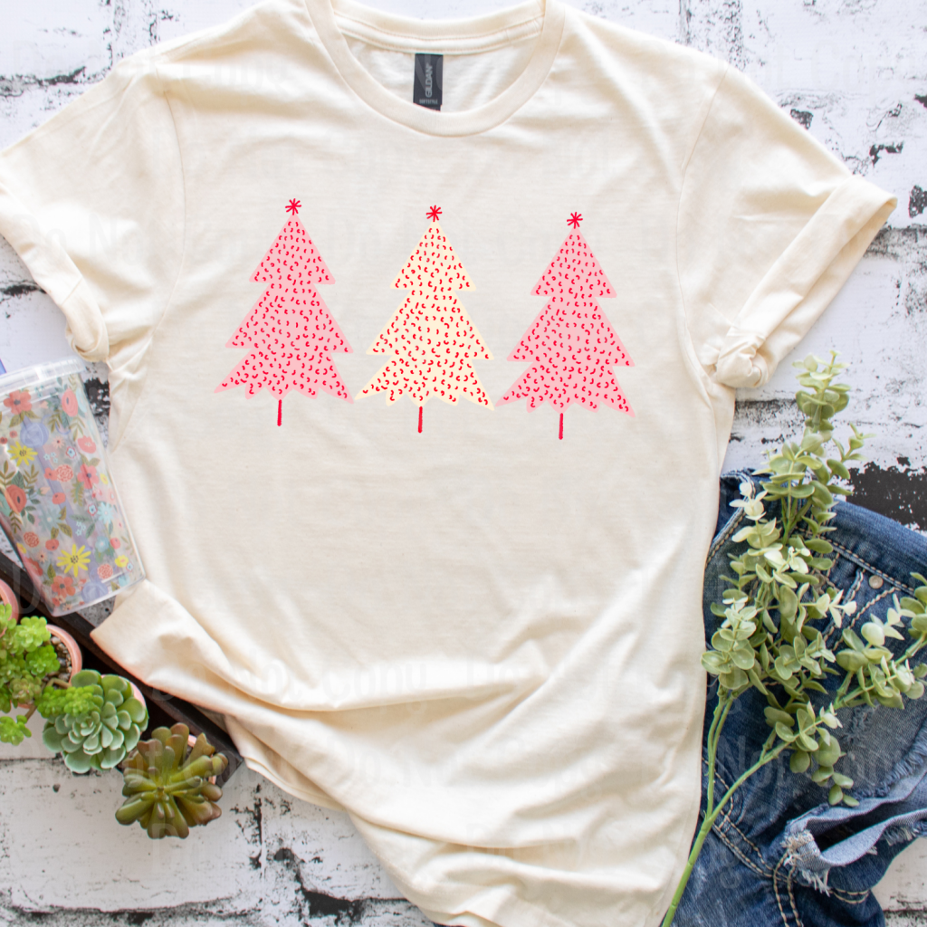 Dotted Christmas Trees Dtf Transfers