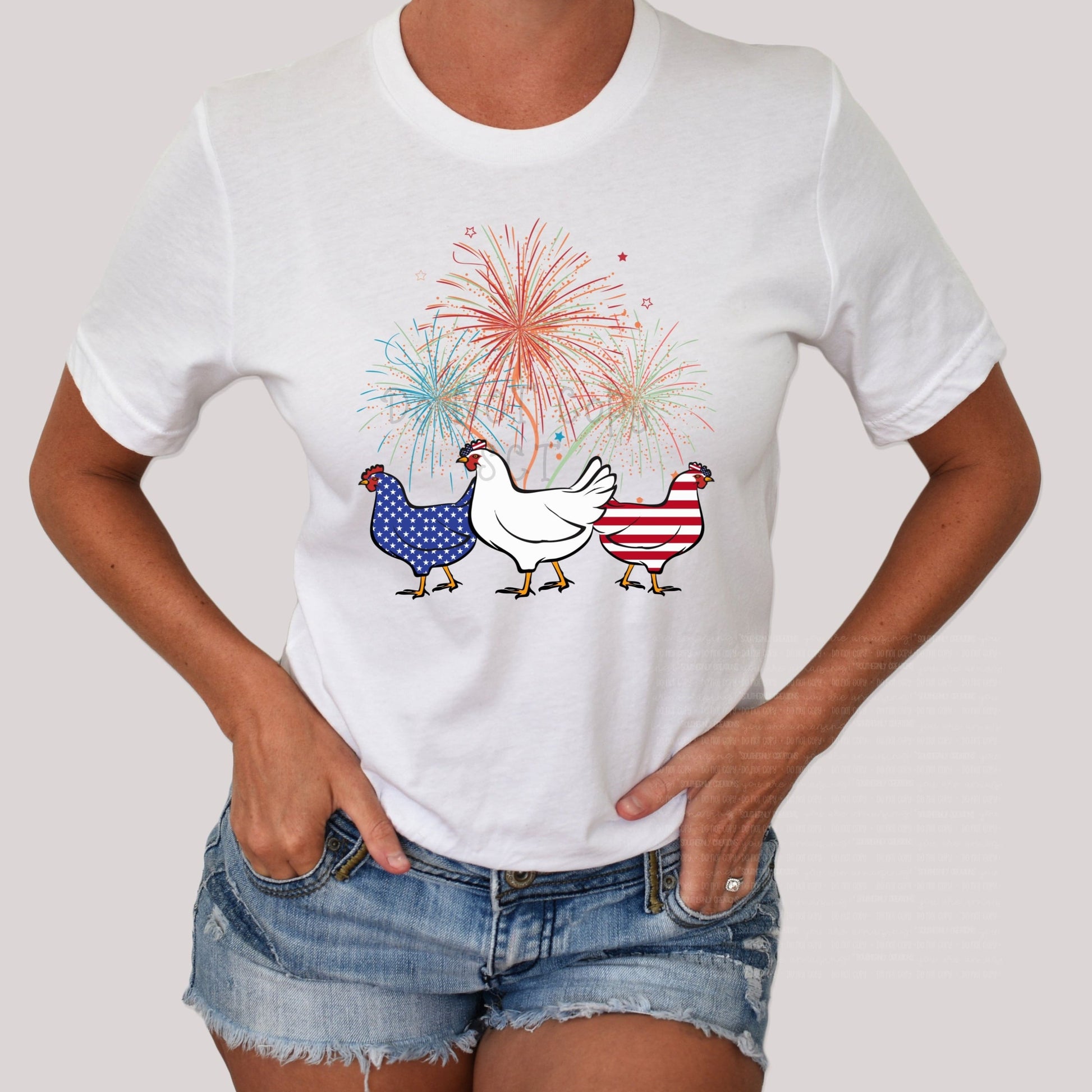 3 Chicken American Flag - Sublimation Print Transfers