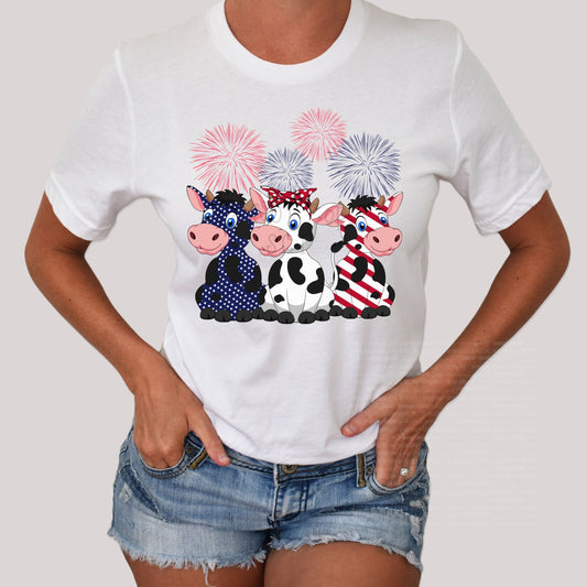 3 Cows American Flag - Sublimation Print Transfers