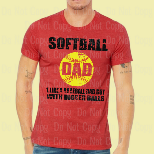 Softball Dad Dtf Transfers