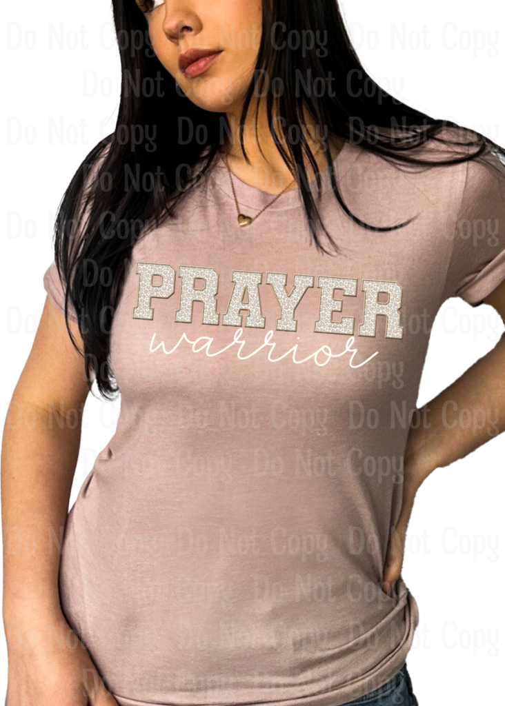 Prayer Warrior Leopard White Dtf Transfers