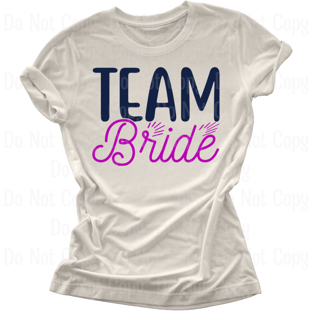 Team Bride Navy/Purple Dtf Transfers