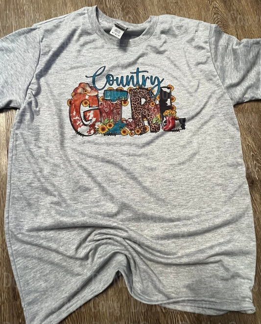 Country Girl  - Completed Tee - Jerzee Athletic Heather