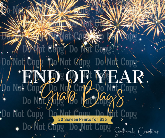 End Of Year Grab Bags! Screen Print Transfers