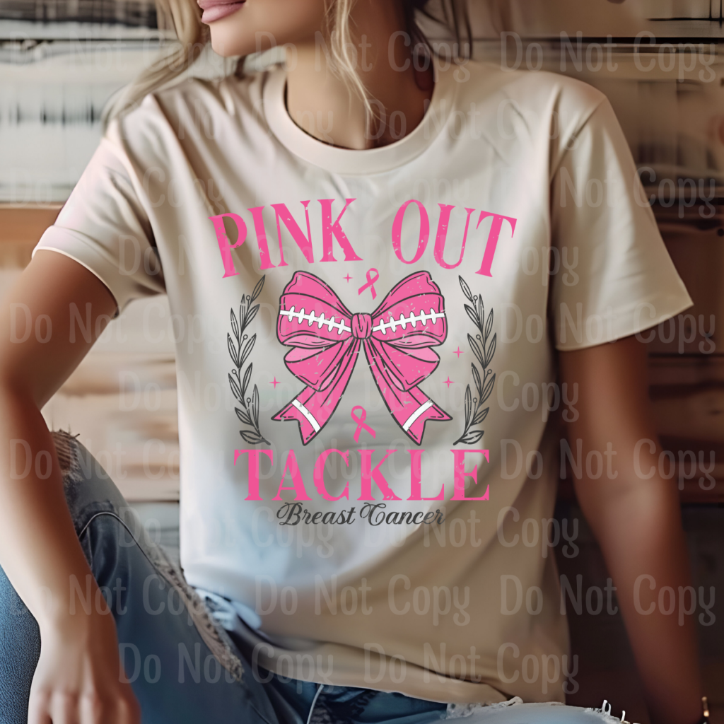 Tackle Breast Cancer - Pink Out Dtf Transfers