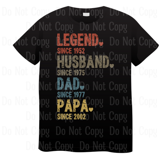 Legend Husband Dad Papa - Customizable Dtf Transfers