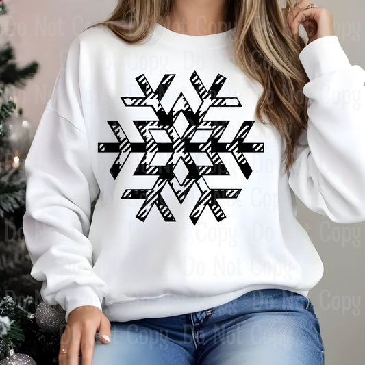 Snowflake Black Plaid Dtf Transfers