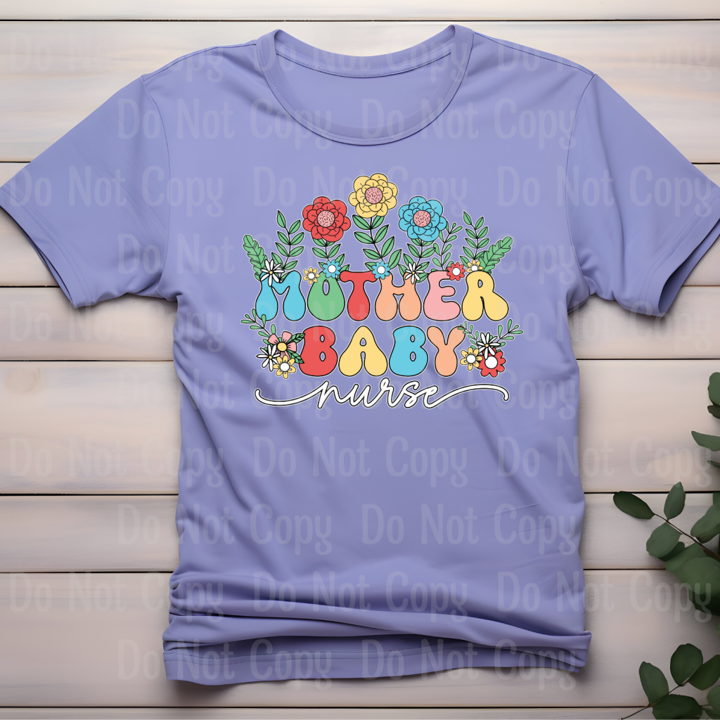 Mother Baby Nurse Floral Dtf Transfers