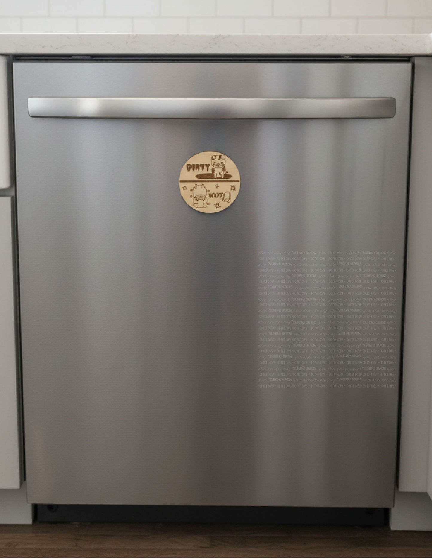 Dirty Clean Dishwasher Magnet - 3 Inch Laser Engraved Pig Design Laser Engraved Ornaments