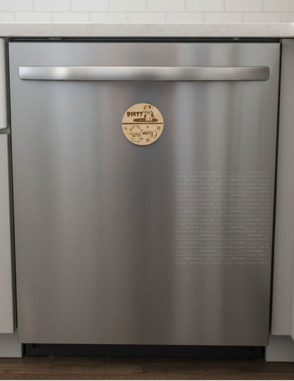 Dirty Clean Dishwasher Magnet - 3 Inch Laser Engraved Pig Design Laser Engraved Ornaments