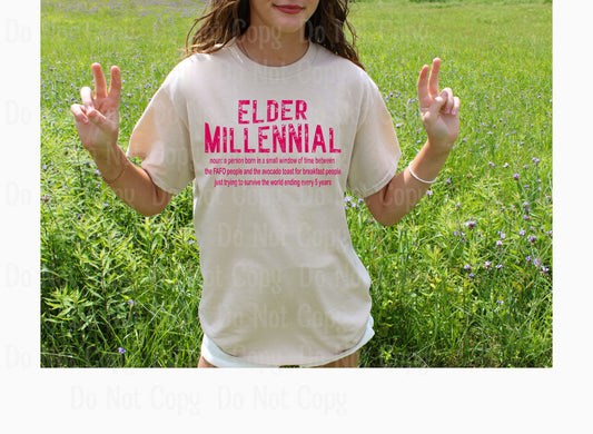 ELDER MILLENNIAL --HOT PINK - 80’S DTF Transfers
