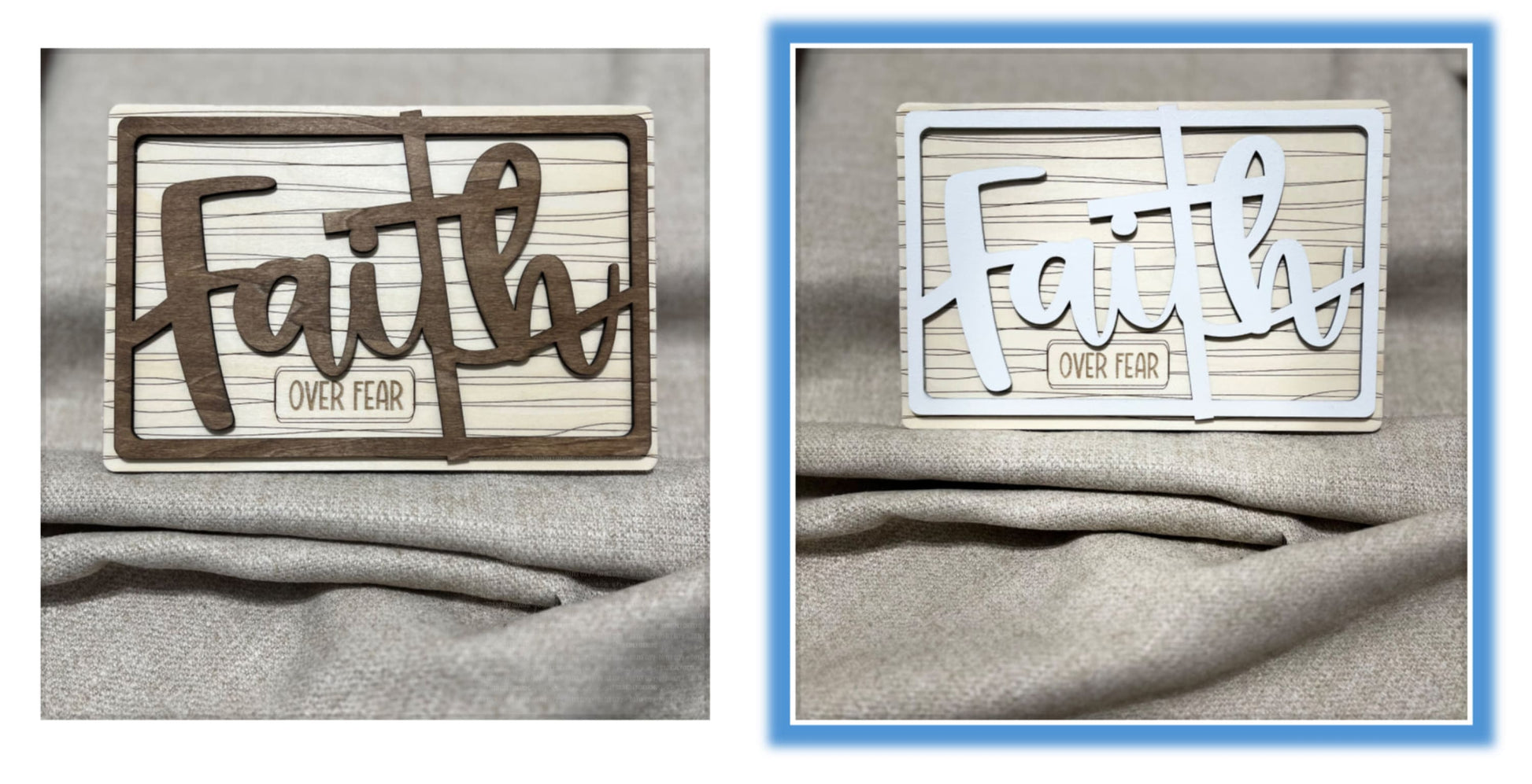 Faith OVER FEAR” Wooden Sign – Choose Your Finish Keychains