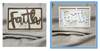 Faith OVER FEAR” Wooden Sign – Choose Your Finish Keychains