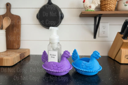 Hen on Nest Soap Holder 3D Printed Laser Engraved Ornaments