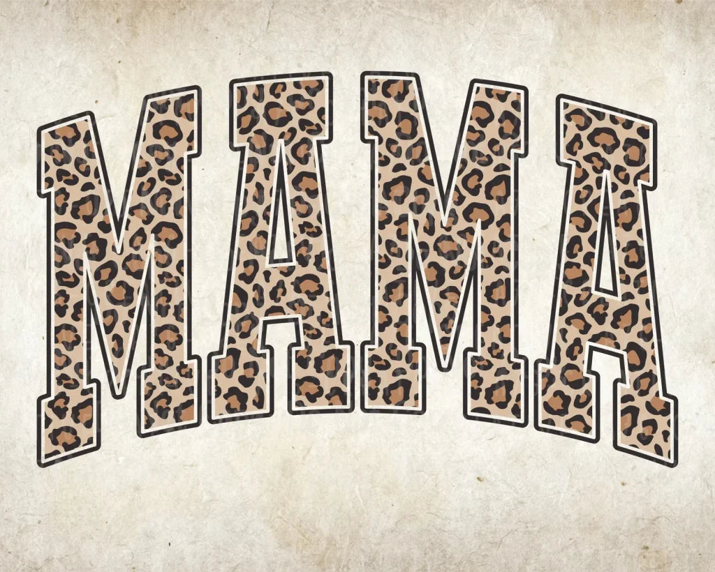 Retro Varsity Mama Leopard Print