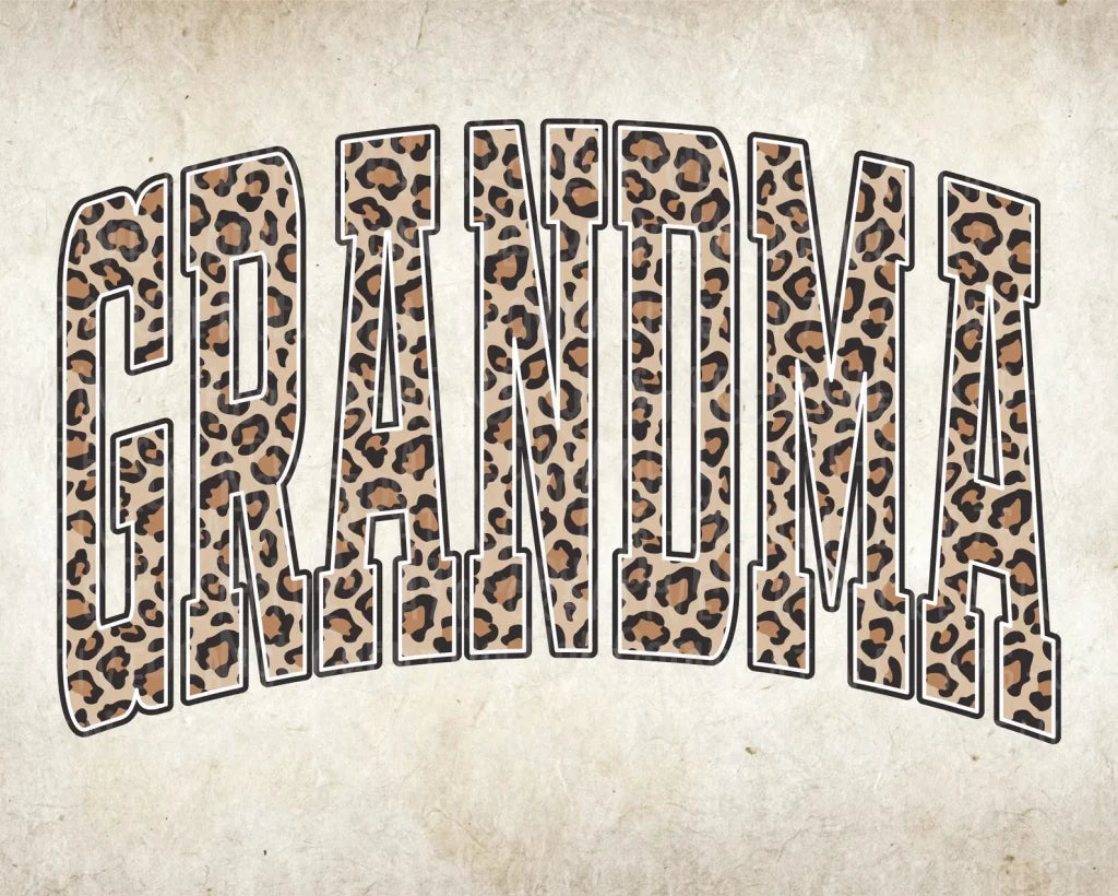 Retro Varsity GRANDMA Leopard Print