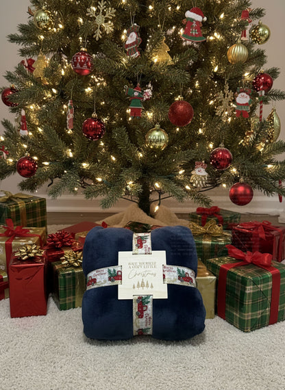 Laser Cut Blanket Tags - Cozy Little Christmas - 4x4 Inch Gift Tags with Ribbon Gift Tags & Labels