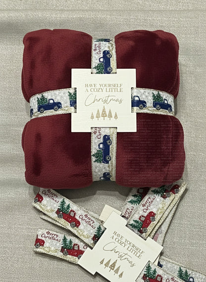 Laser Cut Blanket Tags - Cozy Little Christmas - 4x4 Inch Gift Tags with Ribbon Gift Tags & Labels