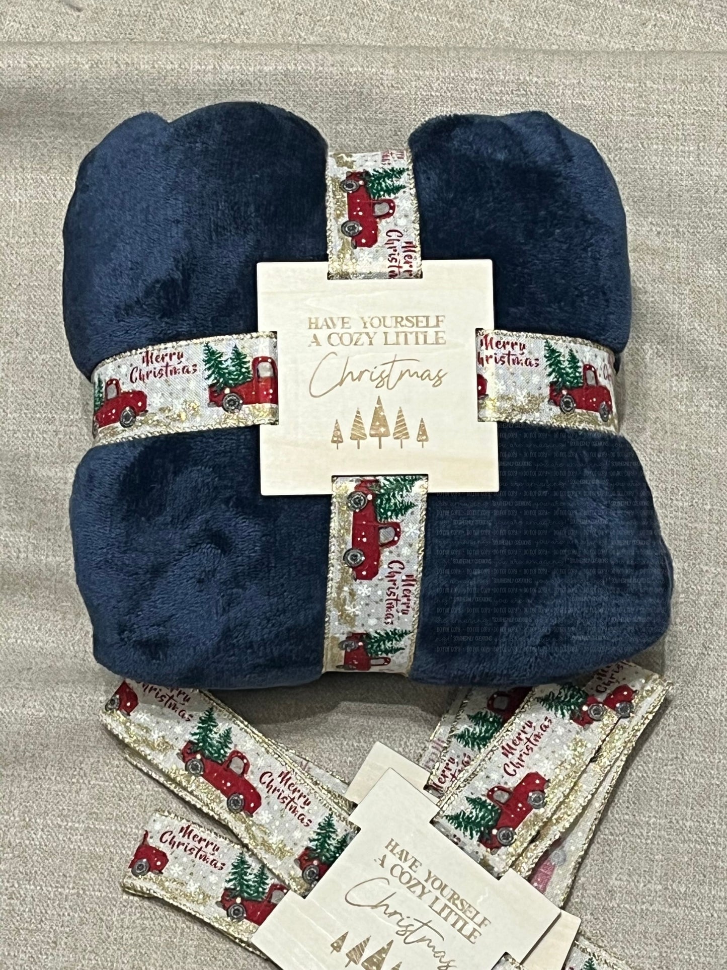 Laser Cut Blanket Tags - Cozy Little Christmas - 4x4 Inch Gift Tags with Ribbon Gift Tags & Labels