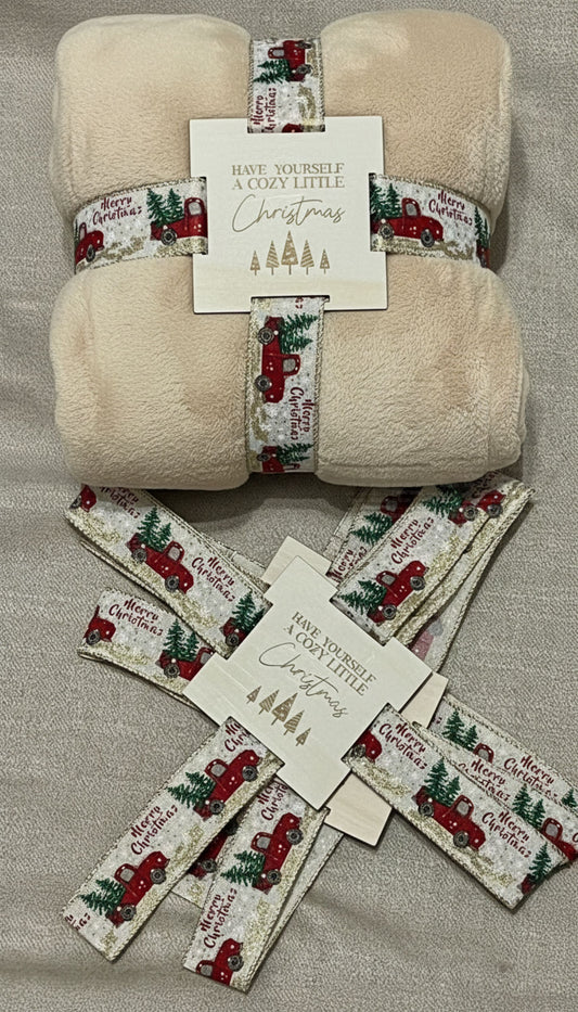 Laser Cut Blanket Tags - Cozy Little Christmas - 4x4 Inch Gift Tags with Ribbon Gift Tags & Labels