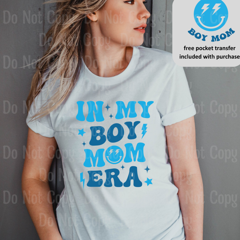 In My Boy Mom Era (Pocket Print For Free) With Purchase Dtf Transfers