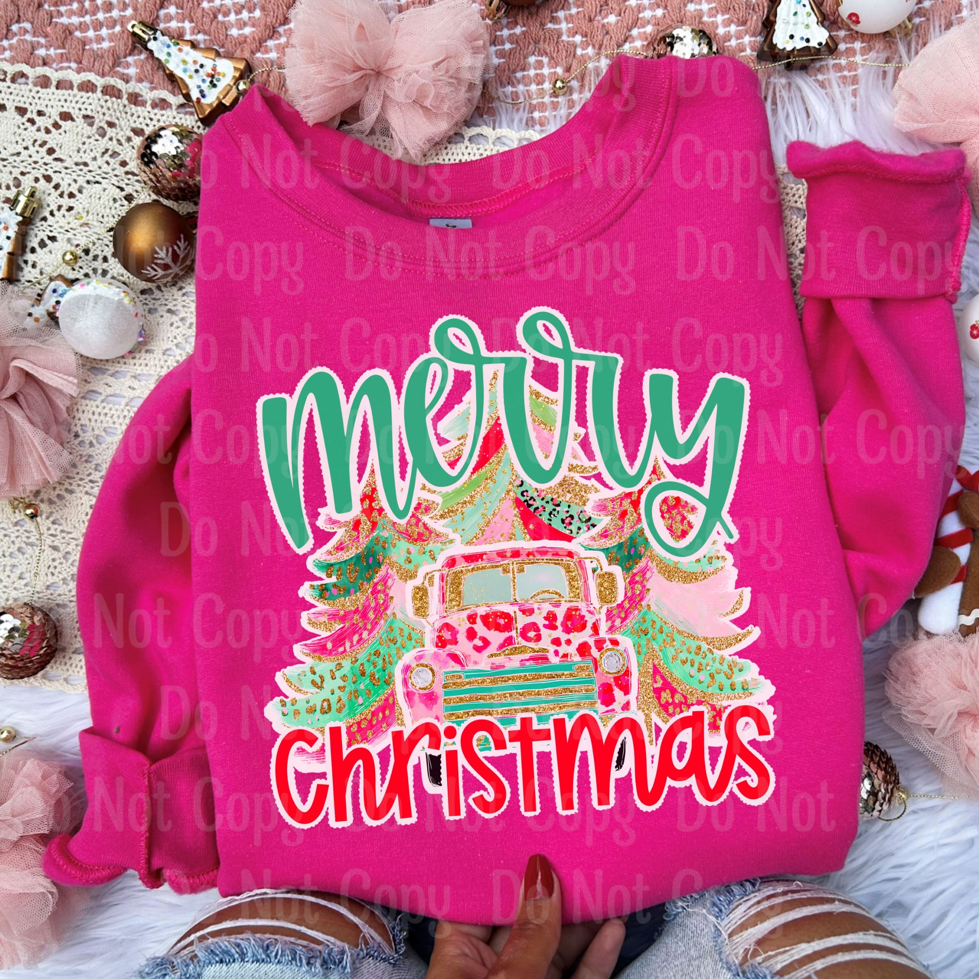 Merry Christmas Truck DTF Transfers