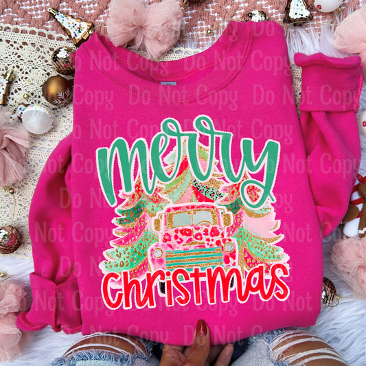 Merry Christmas Truck DTF Transfers