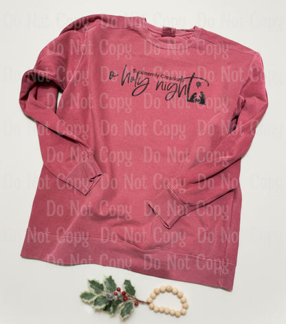 O Holy Night Sweatshirt - Comfort Colors Crimson Sweatshirt