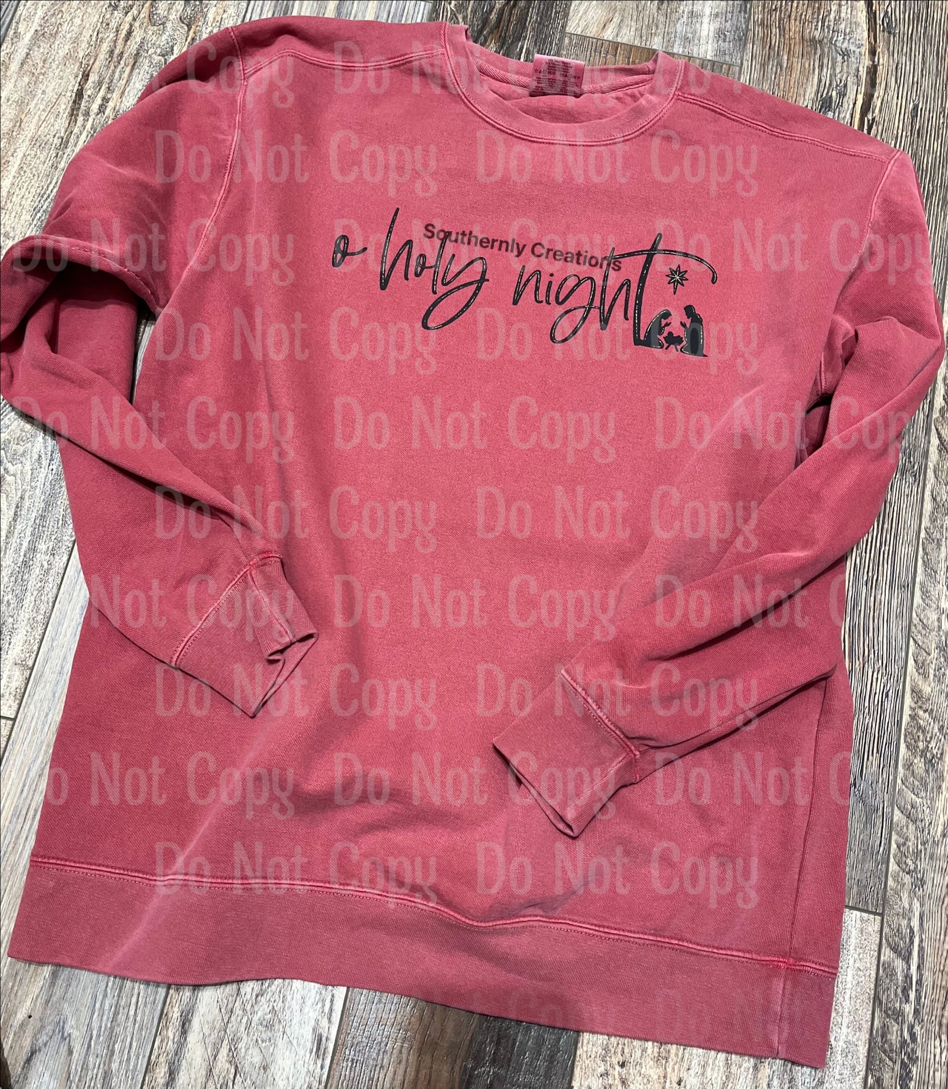 O Holy Night Sweatshirt - Comfort Colors Crimson Sweatshirt